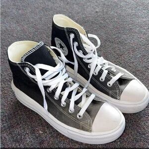 Black and White High-Top Sneakers